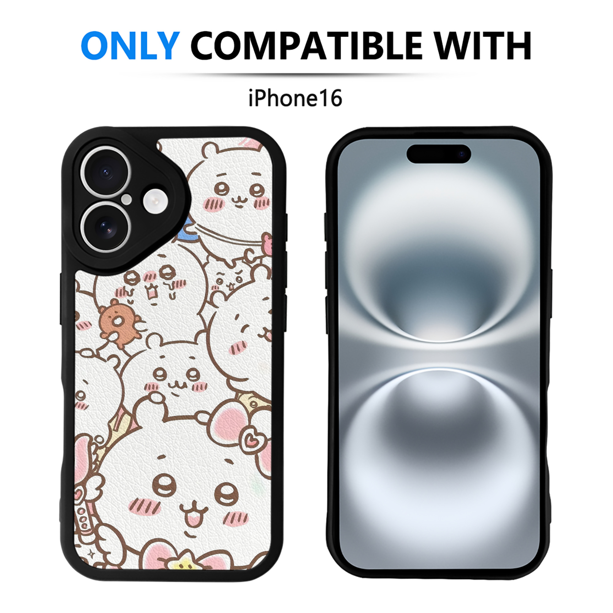 （画像用） ちいかわ Chii-kawa 【iPhone 16シリーズ対応】シリコンスマホケース（レザー調） 材質：シリコン